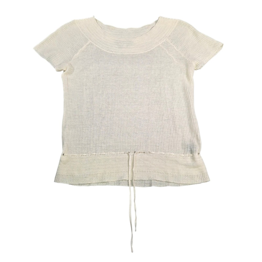 Ralph Lauren 100% Linen Short Sleeve Slub Raglan Knit Top